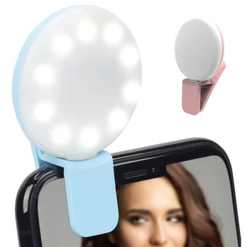 Mini Selfie Obroč lahki Prenosni Clip-on Selfie Fill Light USB Polnilna Baterija Upravlja LED Fill Light Za Mobilni Telefon
