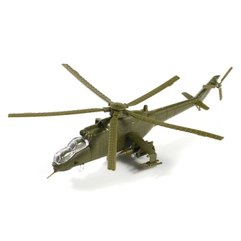 Mini-Sestavljanke Stavbe Igrače 1/144 Obsega Sovjetski MI-24V Helikopter Gunship Skupščine Letalo Plastičnih Vojaške Model Otrok Darilo