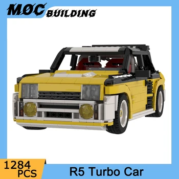 MOC Mesto Klasičnih Tehničnih Avto R5 Turbo Model Gradnike, Hatchback Off-Road Vozilo DIY Zbrati Opeke Fant Izobraževalne Igrače