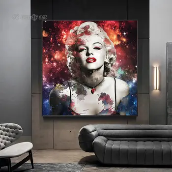 Moda Znak Pop Art Plakati in Tiskanje Marilyn Monroe Grafiti Platno Slikarstvo Povzetek Nordijska Wall Art Slike Doma Dekor