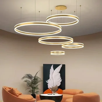 Moderni Okrogli LED Lestenec Gor in Dol Sijaj za Življenje Restavracija Soba, Kuhinja Soba Mize Doma Dekor Visi luç