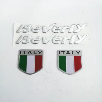 Motorno kolo, Srebrne Barve 3D italijanski Značko Italija Zastavo Avto Emblem Design Nalepke Nalepke Komplet za PIAGGIO Beverly 500 Nalepke