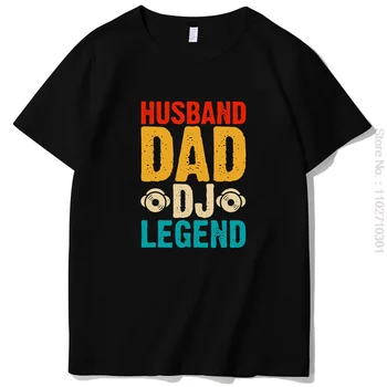 Mož, Oče DJ Legenda svetovni Dan Očetov Mens T-Shirt grafični t srajce Prevelik kratek rokav t-shirt Tees Vrhovi Poletnih O-vratu T-shirt