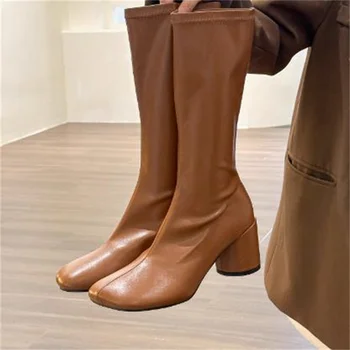 Naguban Čevlji za Ženske Krog Nogi Ženske Churry Visokih Petah Oblikovalci Čevlji Šivalnih Linij Chassure Femme Trdna Zapatos De Mujer