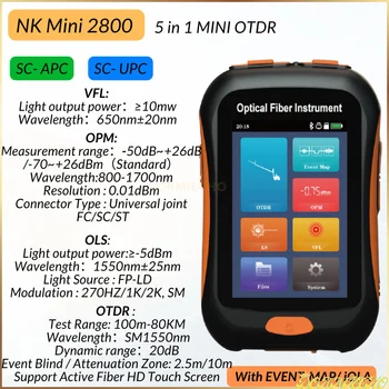NK2800 Mini OTDR 5-V-1 Aktivnih Vlaken 1550nm svjetlovodni Reflectometer In VFL OLI OPM EventMap 20dB 80Km Brezplačna Dostava