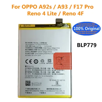 Nova Originalna Baterija 4000 mah BLP779 Baterija Za NASPROTNEGA Reno4 Lite / F17 Pro / A92s / A93 / RENO 4F Telefon Zamenjava Baterij