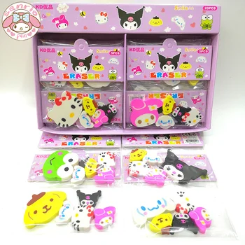 Novo Sanrio Risanka 20pcs Radirka Srčkan Kuromi Hello Kitty Melodijo Cinnamoroll Nastavite Tiskovine Radirka Otrok Darilo Šoli Nagrado