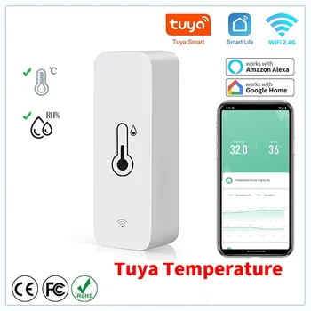NOVO Tuya WiFi Temperatura Vlažnost Senzor SmartLife Remote Monitor Za Pametni Dom Workwith Alexa Google Pomočnik