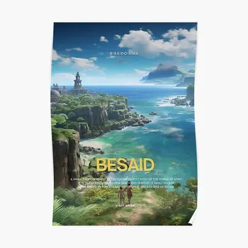 Obiščite Besaid Final Fantasy X Plakat Umetnosti Soba, Moderne Stenske Dekor Slika, Slikarstvo Smešno Stensko Dekoracijo Doma Letnik Brez Okvirja