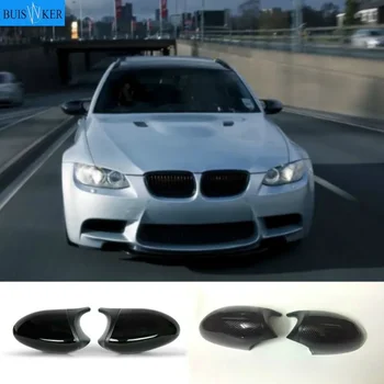 Ogljikov Strani Krilo Ogledalo Kritje Za BMW 1 Series 3 E82 E88 2007 ~2009 E90 E87 E91 E93 E81 E92 visoke kakovosti črna Zadaj-oglejte si Kape