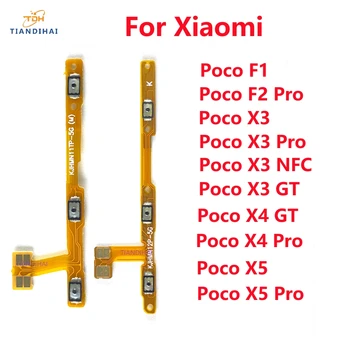 Original Za Xiaomi Poco F1 F2 X3 X4 X5 Pro GT NFC Stikalo Na Off Tipka za Glasnost Tipka Flex Kabel Nadomestni Deli