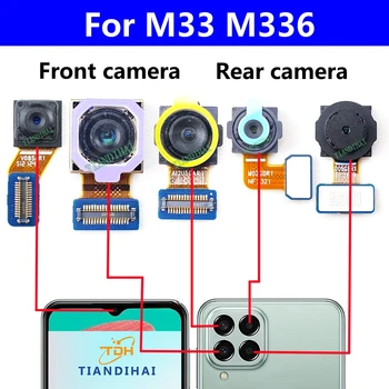 Originalni Samsung Galaxy M33 M336B M336BU Nazaj Široko Glavni Modul Hrbtna Globina Majhen Sprednji Selfie Zadaj Velik Fotoaparat Flex Kabel