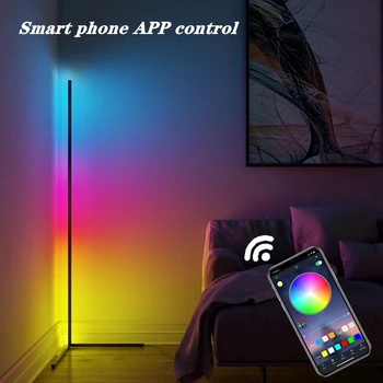 Pametni Telefon App Nadzor RGB Kotu Talne Svetilke Sodobne Pisane Notranjosti Spalnica, Dnevna Soba LED Vzdušje Stoječe Luči