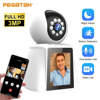 PEGATAH 3MP Video Calling Smart Wifi Kamera z 2,8-Palčni Zaslon IPS Zaprtih Baby Monitor Samodejno Sledenje Brezžični PTZ Kamere