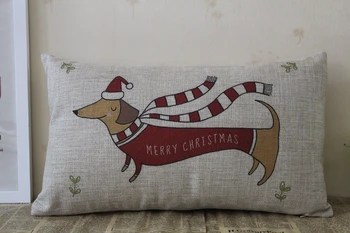Pes blazino kritje, luštna cartoon živali Praznični Božič Dog pasu vzglavnik prevleke na debelo