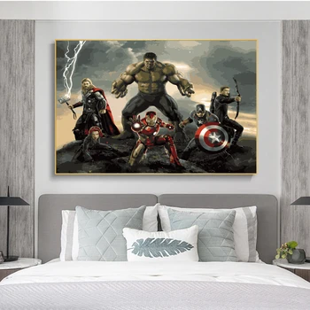 Platno Slikarstvo Plakatov in Fotografij Marvel Avengers Slikarstvo Superheroj Captain America slikah, za Otroke Dekoracijo