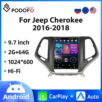 Podofo Android 2Din avtoradio Za Jeep Cherokee 2016-2018 9.7