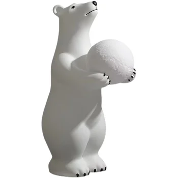 Polarni Medved Tla Okraski Spalnica Dekorativni Namizne Svetilke V Dnevni Sobi Navpično Ob Postelji Mala Nočna Lučka