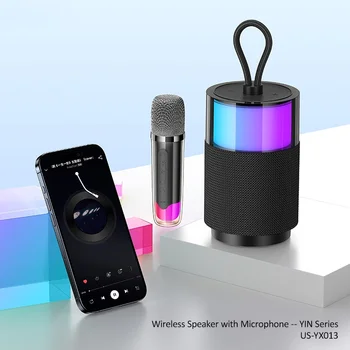 Prenosni Brezžični Bluetooth zvočnik z Ročni Mikrofon Podporo AUX/USB/TF Kartice za Predvajanje Doma KTV Stranka Karaoke Zvok Polje
