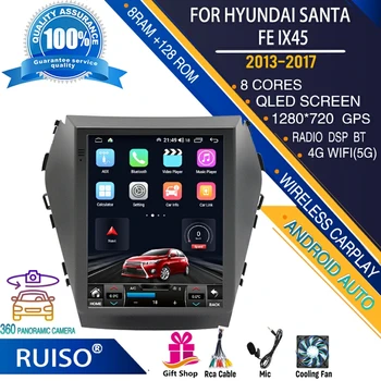 RUISO ZA Tesla seriji avto player Za HYUNDAI Santa fe IX45 2013-2017 avto radio multimedia monitor 4G GPS carplay android auto