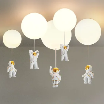 Sodobna Astronavt Otrok Vzmetenje Lučka za Otroke Vrtca Spalnica Soba PVC Žogo LED Obesek Svetlobe Doma Dekor svetlobna telesa