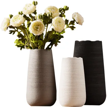 Sodobna Preprost Brušena Keramične Vaze Dekoracijo, Aranžma Cvet Posušen Cvet Kreativno Dnevno Sobo Desktop Domov Mehko Dekoracijo