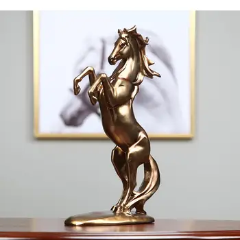 Sodobna Smolo Obrti Pohištvo Živalske Skulpture Zlati Konj Sodobno Dekoracijo Doma Stoji Konj, Oprema Za Živali Številke