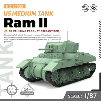 SSMODEL 1/87 87532 V1.8 3D Tiskanih Smolo Model Komplet NAS Ram II Medium Tank