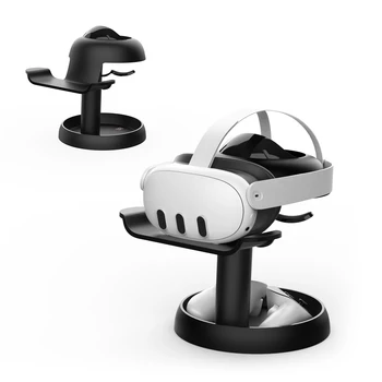 Stojalo Držalo za Meta Quest 3 VR Slušalke in Krmilnik Zaslon Nosilec VR Očala Police Nosilec Stabilno Gumb za Sprostitev Organizator