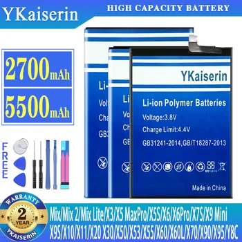 YKaiserin Baterija Za Doogee X53/X5/Max Pro X5/X30/X3/X20/X11/X11/Mix 2/Mix/Mix Lite MT6737/X50/X10/X11 bateria +Orodja
