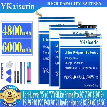 YKaiserin Baterija Za Huawei Y5 Y6 Y7 Y9(Lite Prime Pro 2017 2018 2019) P8 2017 P9 P10 P20 P40 Lite Za Čast 8 8C člen 8A, 6C 6A 5C