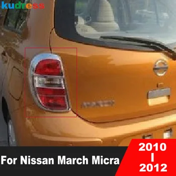 Za Nissan Marca Micra 2010 2011 2012 ABS Chrome Avto Zadaj Rep Lučka Lučka za Kritje Trim zadnje luči Oblikovanje Okraskov Pribor 2pcs