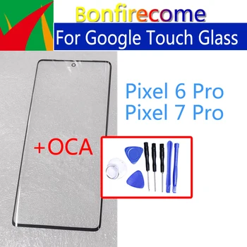 Zunanji Zaslon Za Google Pixel 6 7 Pro 6Pro 7Pro, Zaslon na Dotik, Sprednji Steklena Plošča LCD Objektiv Z OCA Lepilo Zamenjava