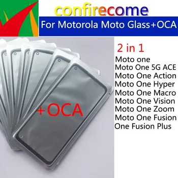 10Pcs Za Moto Eno tožbo Hiper Makro Vizijo Zoom Fusion Plus 5G Ace LCD Sprednji Zaslon na Dotik Objektiv Stekla S OCA Lepilo Zamenjava