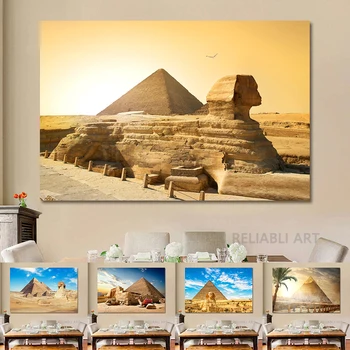 Starodavne Egiptovske Piramide, Sfinga HD Slike Platno Stensko Slikarstvo Umetnost Skrivnostno Puščavi Plakate za Dnevna Soba Dekoracijo
